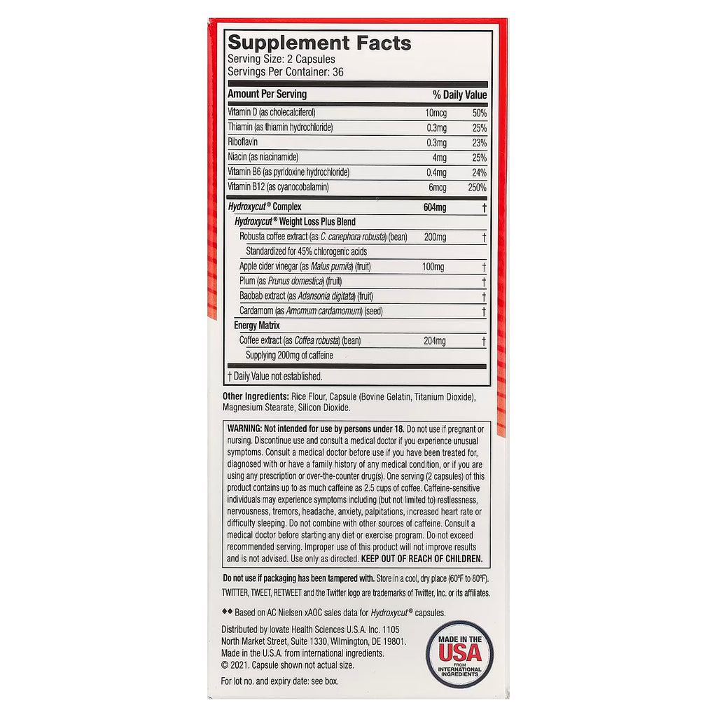 HYDROXYCUT ORIGINAL 72 CÁPSULAS MUSCLETECH