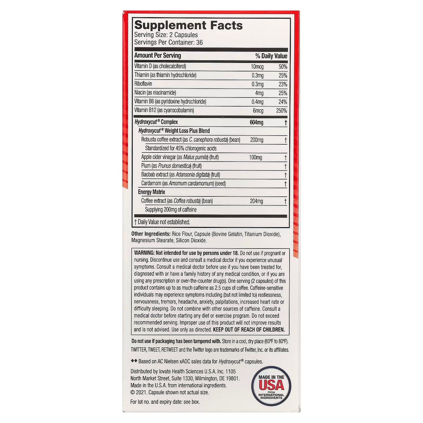 Hydroxycut Original 72 Cápsulas Muscletech