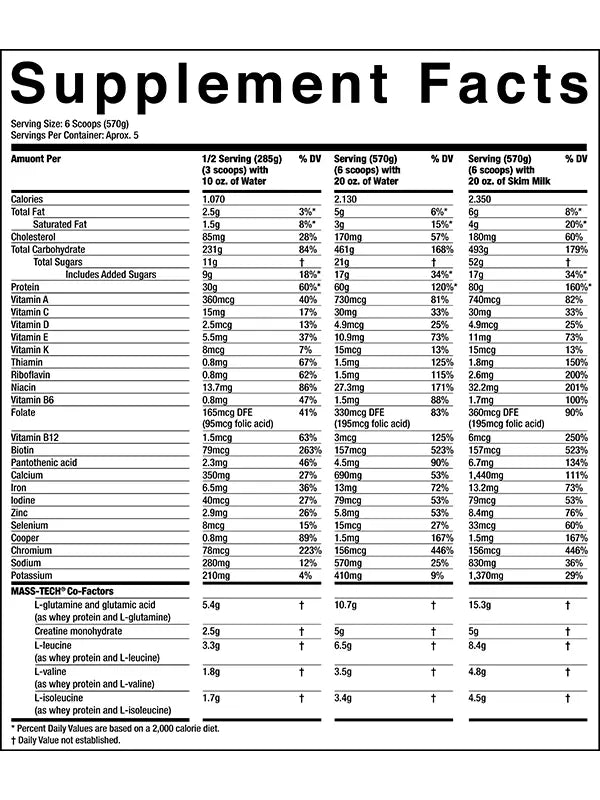 MASS TECH EXTREME 2000  6 LIBRAS MUSCLETECH