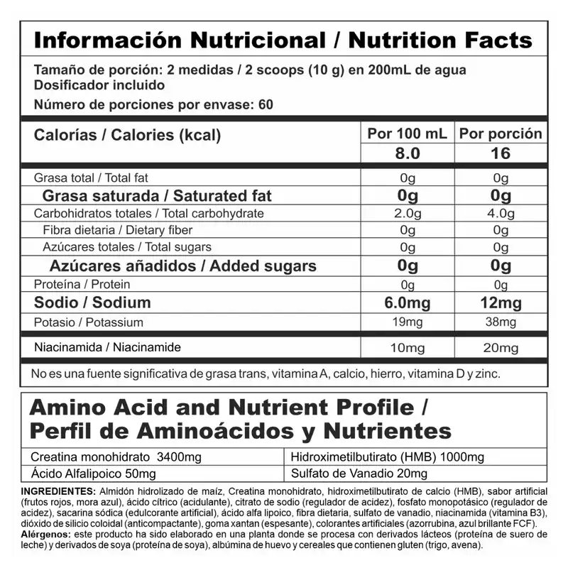 Crea Stack Creatina Monohidratada con Hmb